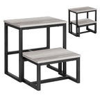 3-Step Heavy Duty Stool for Adults - 500lb Capacity Wood & Metal Foot Stool for Kitchen