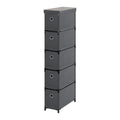 5-Drawer Narrow Grey Dresser - Lightweight Fabric Storage Cabinet for Laundry & Entryway