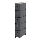 5-Drawer Narrow Grey Dresser - Lightweight Fabric Storage Cabinet for Laundry & Entryway