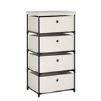 4-Drawer White Fabric Chest - Storage Organizer Unit for Closets, Bedroom & Dorm