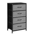 4-Drawer Fabric Dresser Storage Tower - Grey Chest of Drawers with Black Metal Frame