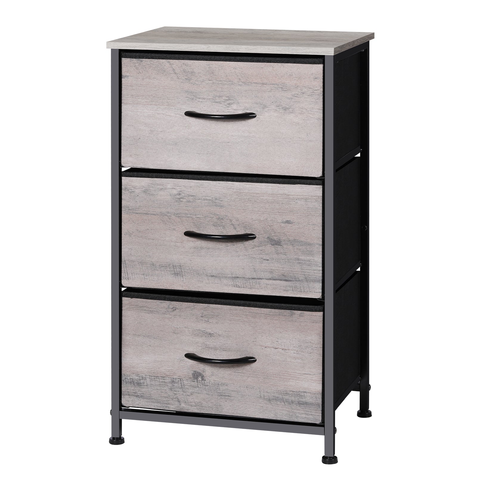 3-Drawer Fabric Nightstand Dresser - Small Storage Tower for Bedroom & Closets