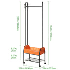 Gold Rolling Garment Rack - Heavy Duty Clothing Rack with Shelves & Side Hooks