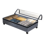 80L Rolling Under Bed Storage Container with Clear Lid - Adjustable Large Capacity Shoe & Clothes Bin with Reinforced Handles & Smooth Wheels, Black
