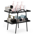 2-Tier Bathroom Countertop Organizer - Elegant Metal Vanity Storage Rack for Makeup, Skincare, and Spices