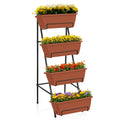 4-Tier Vertical Garden Planter - Elevated Raised Garden Bed with Tilted Bins for Small Space Gardening