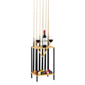 Premium Wooden Pool Cue Rack - Floor-Standing 6-Cue Holder with Accessory Tray, Natural Wood Finish