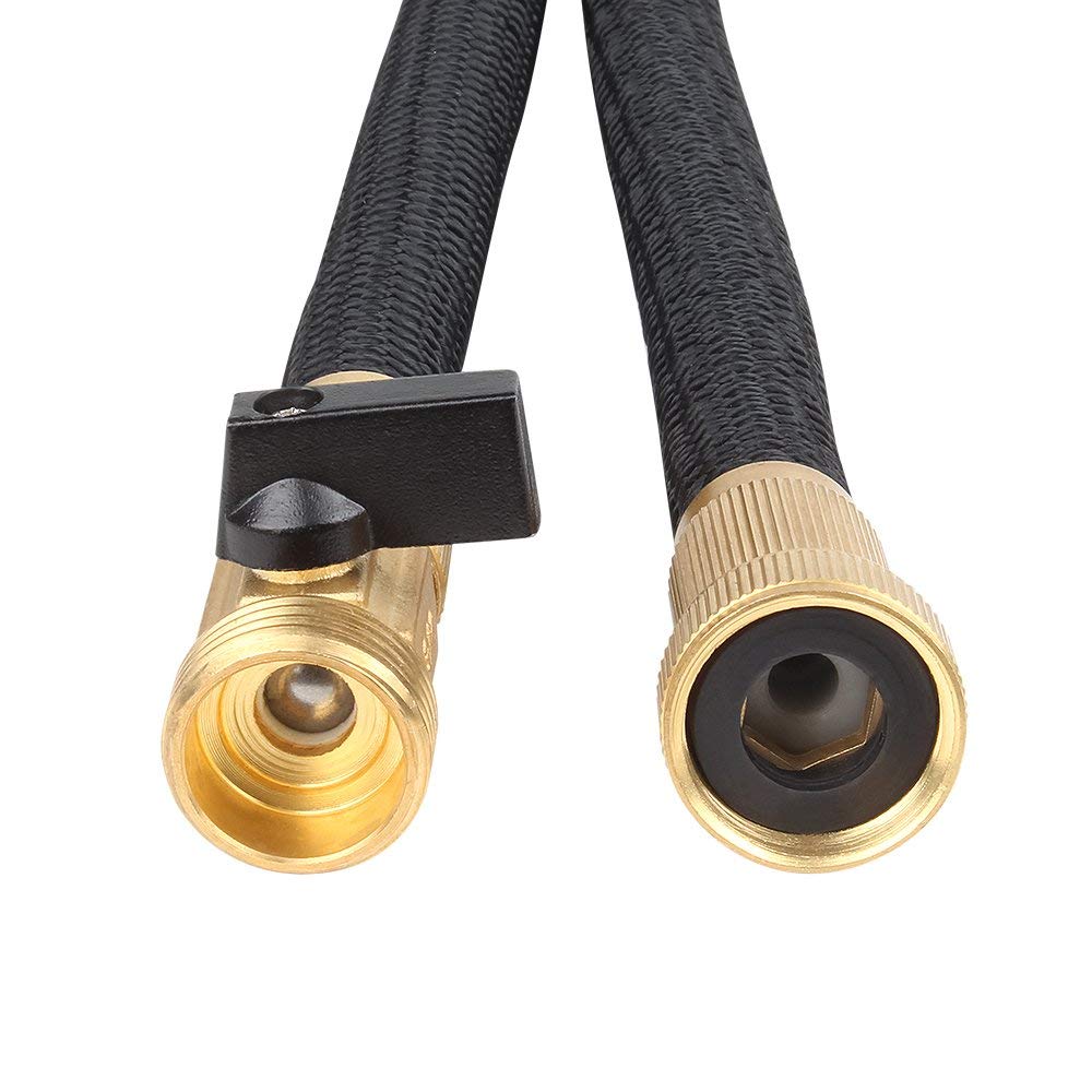 50-Foot Flexible Garden Hose with Durable Brass Fittings, Dual Layer Latex Core, and 8-Way High-Pressure Watering Nozzle