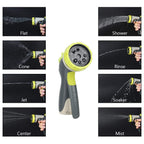50-Foot Flexible Garden Hose with Durable Brass Fittings, Dual Layer Latex Core, and 8-Way High-Pressure Watering Nozzle