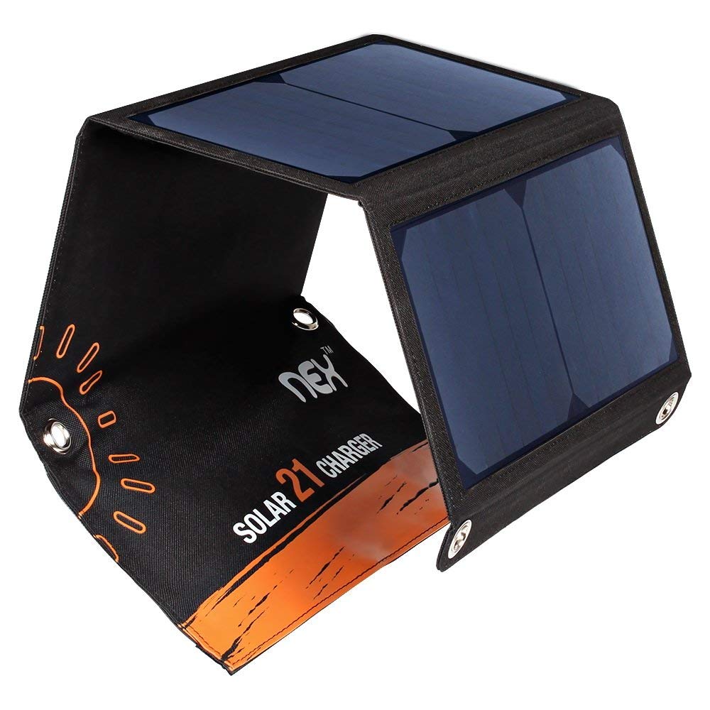 Portable 21W Solar Panel Charger - High-Efficiency Foldable Power Bank for Camping, Tablets, and Flashlights