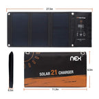 Portable 21W Solar Panel Charger - High-Efficiency Foldable Power Bank for Camping, Tablets, and Flashlights