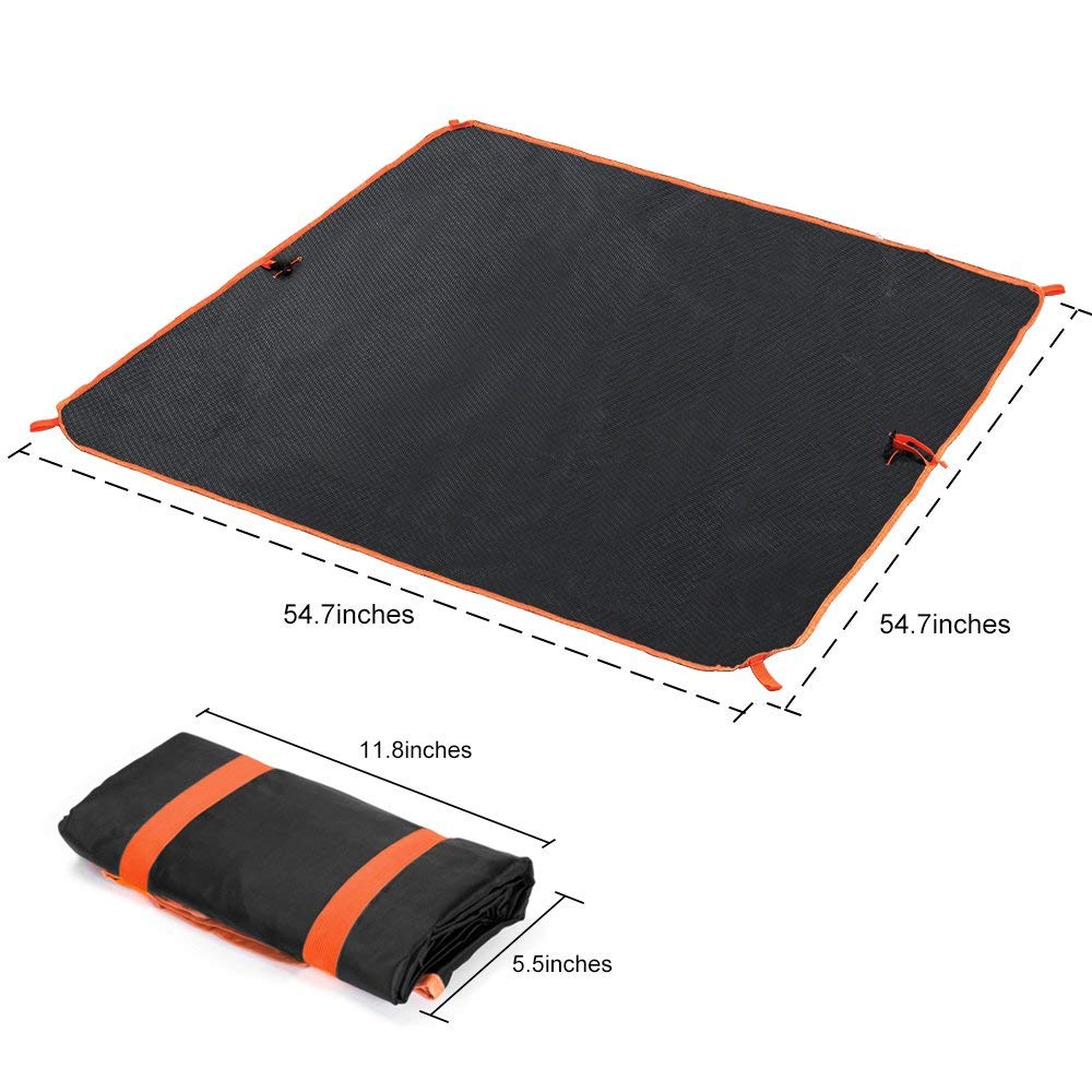 55-inch Square Water-Resistant Outdoor Ground Cover for Picnics, Camping, and Beach Outing Foldable Travel Mat