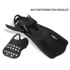 Adjustable Diving Fins for Adults, Short Blade Swimming Flippers for Men & Women, Comfortable Foot Fins for Snorkeling & Travel