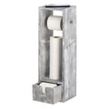 Rustic Wood Toilet Paper Holder Stand - Free-Standing Tissue Dispenser with Storage Drawer & Phone Shelf