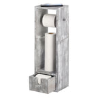 Rustic Wood Toilet Paper Holder Stand - Free-Standing Tissue Dispenser with Storage Drawer & Phone Shelf