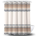 Modern Striped Fabric Shower Curtain (70x70 Inches) - Waterproof Bathroom Decor with 12 Metal Hooks