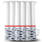 Modern Striped Fabric Shower Curtain (70x70 Inches) - Waterproof Bathroom Decor with 12 Metal Hooks