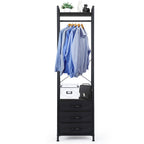Heavy-Duty Garment Rack with 3 Fabric Drawers - Freestanding Clothes Closet Stand with Top Storage Shelf