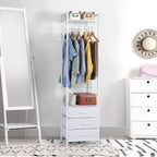 Heavy-Duty Garment Rack with 3 Fabric Drawers - Freestanding Clothes Closet Stand with Top Storage Shelf