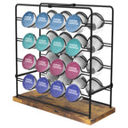 32-Capacity K-Cup Coffee Pod Holder -Rustic Wood & Metal Countertop Organizer