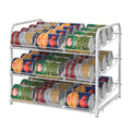 3-Tier Stackable Can Organizer Rack - Pantry Storage Holder for 36 Cans with Adjustable Dividers