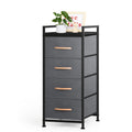 4-Drawer Fabric Chest of Drawers -Slim Tall Nightstand for Bedroom, Closet & Entryway