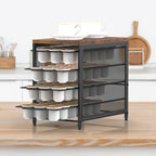54/72-Capacity 3/4-Tier K-Cup Drawer Organizer -Rustic Coffee Pod Holder for Countertops