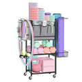 Portable Home Gym Organizer Rack -Black Movable Storage for Yoga Mats, Foam Rollers & More