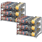 Stackable Can Organizer Rack, 2-Pack Brown Pantry Can Storage Dispensers, Holds 36 Cans Total