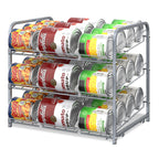 Stackable Can Organizer Rack, 2-Pack Brown Pantry Can Storage Dispensers, Holds 36 Cans Total