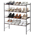 Freestanding 4-Tier Shoe Rack-Expandable Fabric Storage Organizer for Home, Dorm & Closet