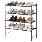 Freestanding 4-Tier Shoe Rack-Expandable Fabric Storage Organizer for Home, Dorm & Closet