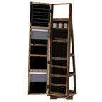 360Â° Swivel Jewelry Cabinet Armoire with Full-Length Mirror - Lockable Jewelry Organizer with Rear Storage Shelves & Large Capacity Makeup Storage, Black