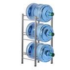 3-Tier Heavy Duty 5-Gallon Water Bottle Holder - Detachable Black Steel Storage