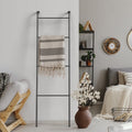Minimalist Metal Blanket Ladder | Industrial Lean-to Towel & Quilt Rack