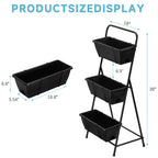 3-Tier Vertical Raised Garden Bed - Elevated Planter Box for Herbs & Flowers with Drainage System & Removable Trays for Patio, Balcony & Porch