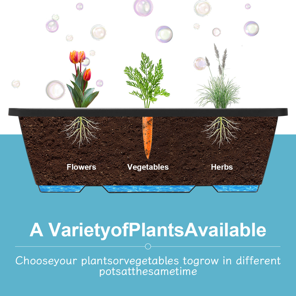 3-Tier Vertical Raised Garden Bed - Elevated Planter Box for Herbs & Flowers with Drainage System & Removable Trays for Patio, Balcony & Porch