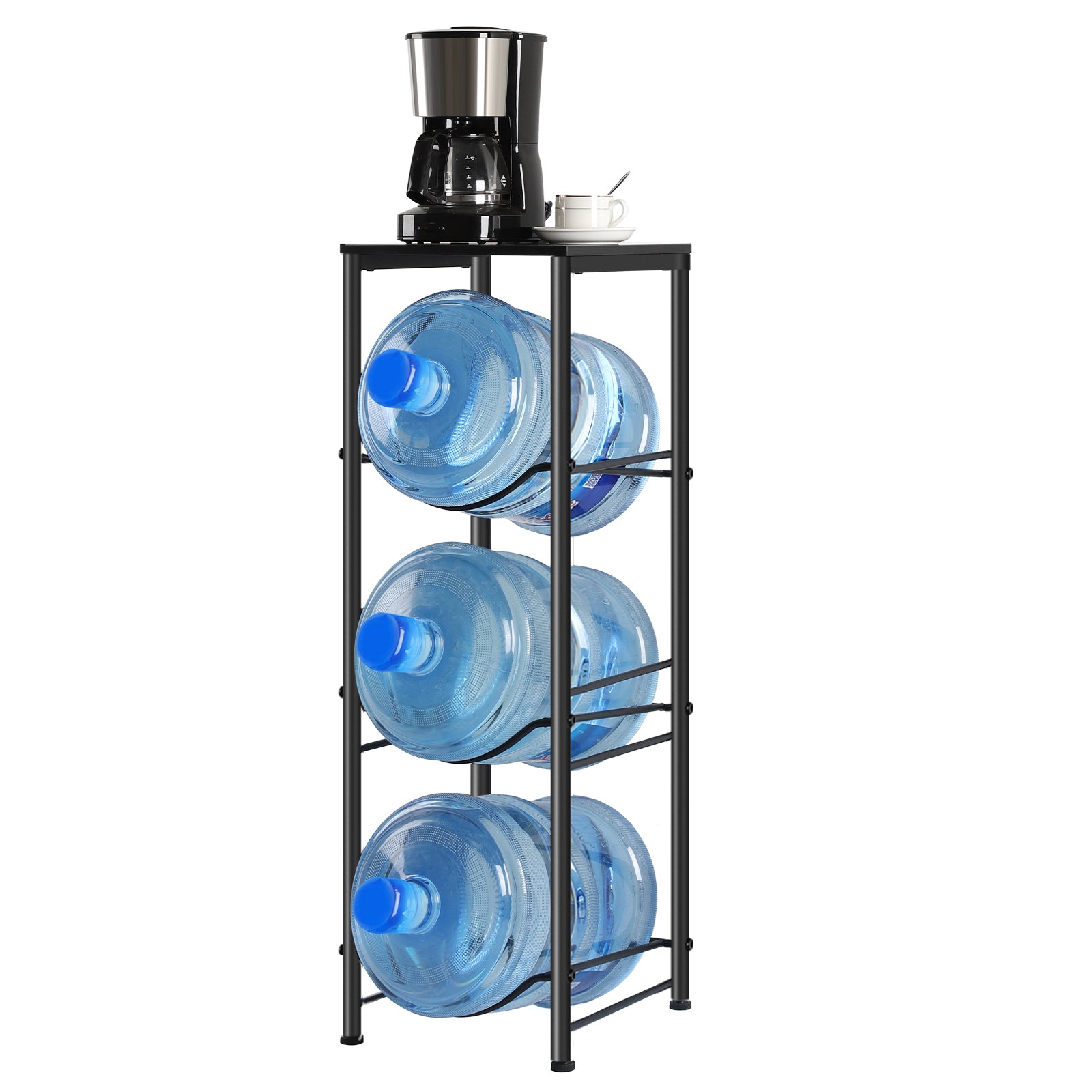 Gallon Water Jug Holder with Top Shelf - Heavy Duty Water Bottle Storage Rack