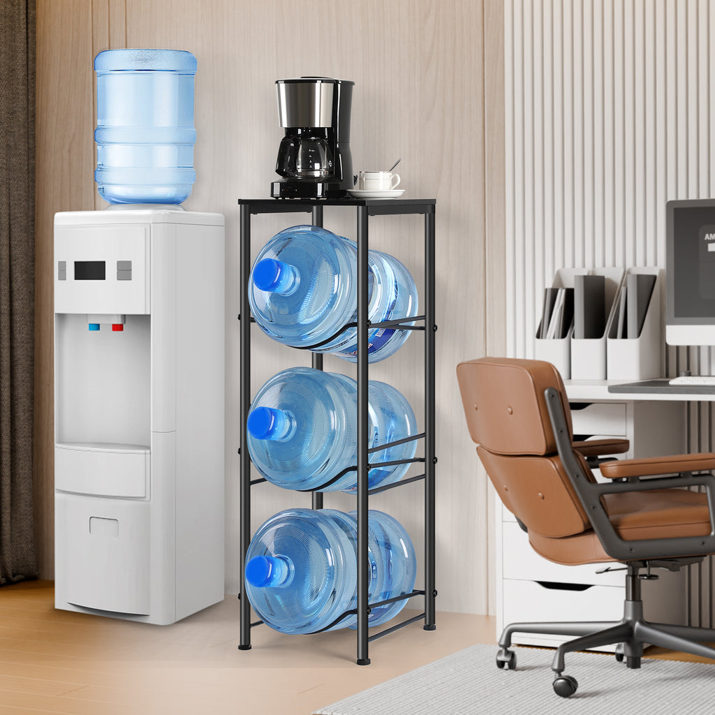 Gallon Water Jug Holder with Top Shelf - Heavy Duty Water Bottle Storage Rack