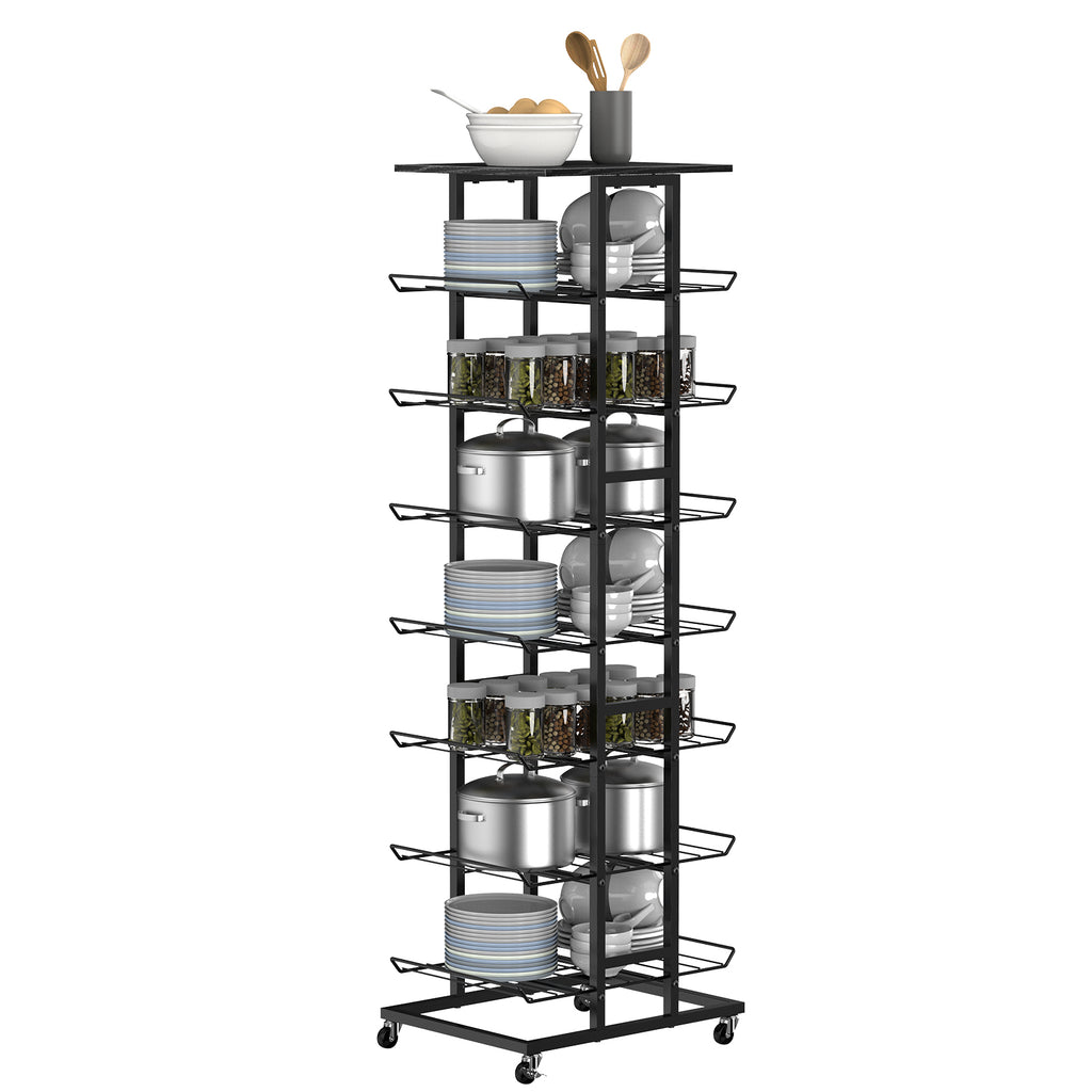 Water Bottle & Soda Can Organizer - Free Standing Beverage & Snack Storage Rack