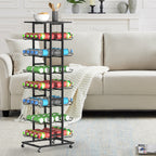 Water Bottle & Soda Can Organizer - Free Standing Beverage & Snack Storage Rack