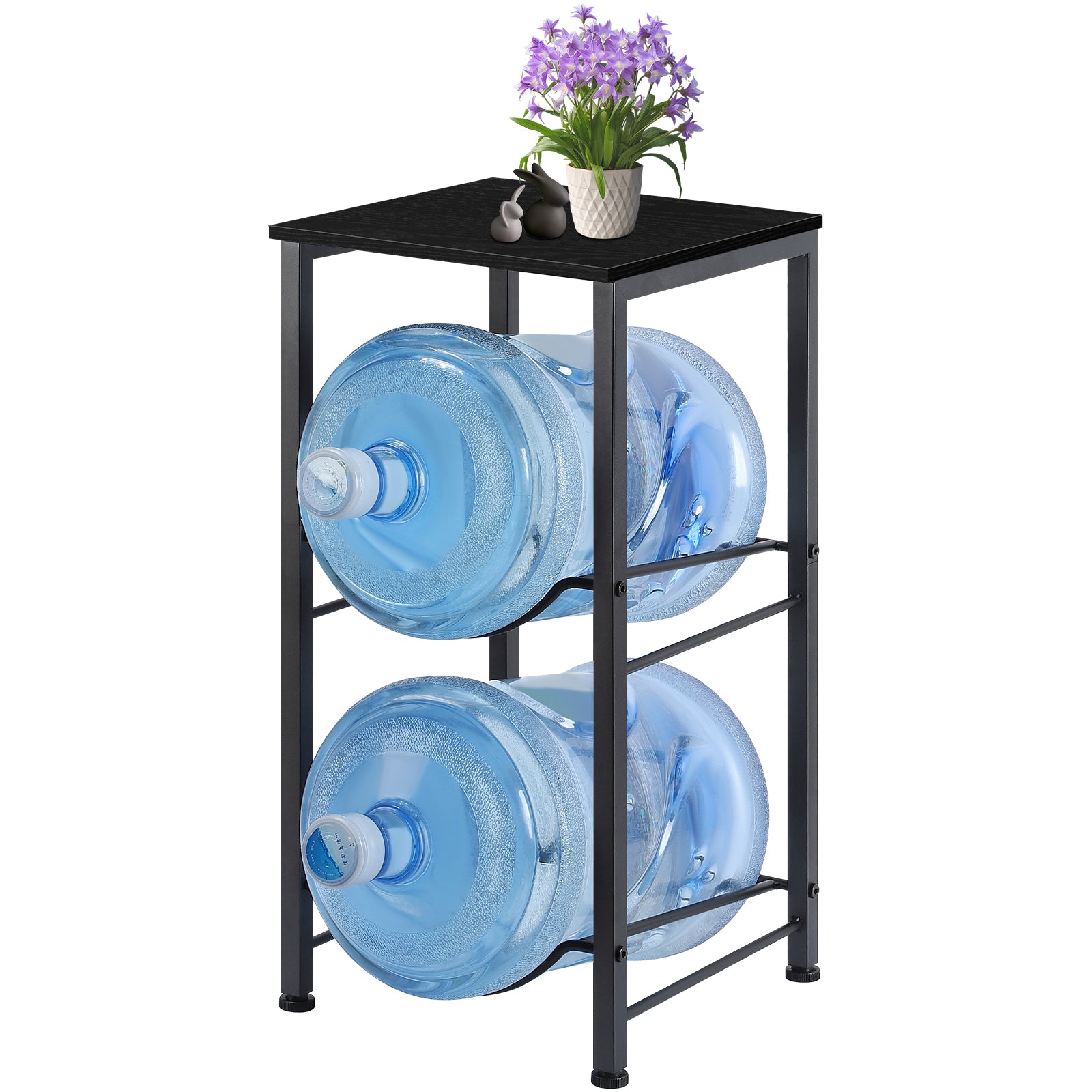 Gallon Water Jug Holder with Top Shelf - Heavy Duty Water Cooler Storage Rack