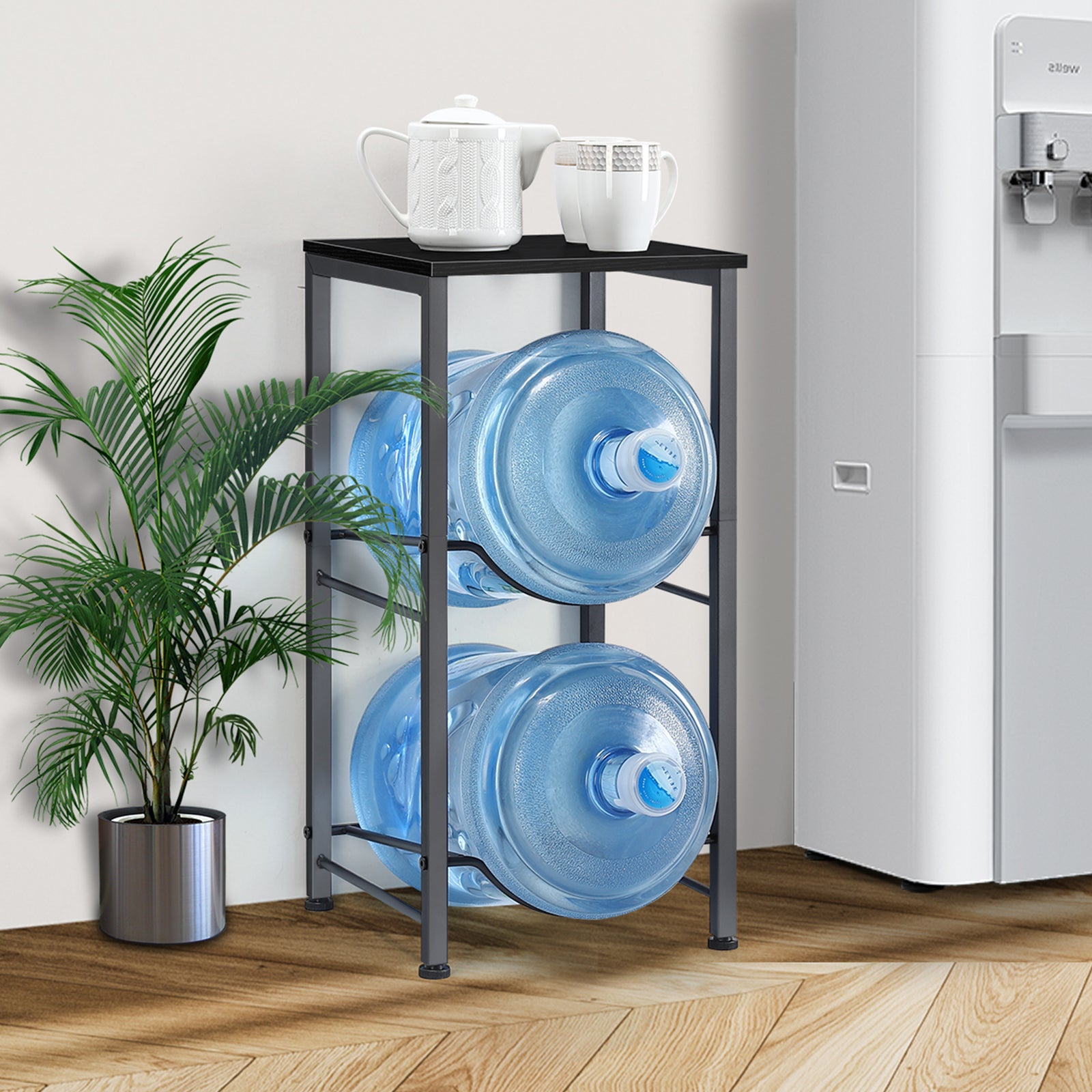 Gallon Water Jug Holder with Top Shelf - Heavy Duty Water Cooler Storage Rack