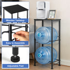 Water Jug Holder with Top Shelf - Heavy Duty 5 Gallon Water Bottle Dispenser Stand