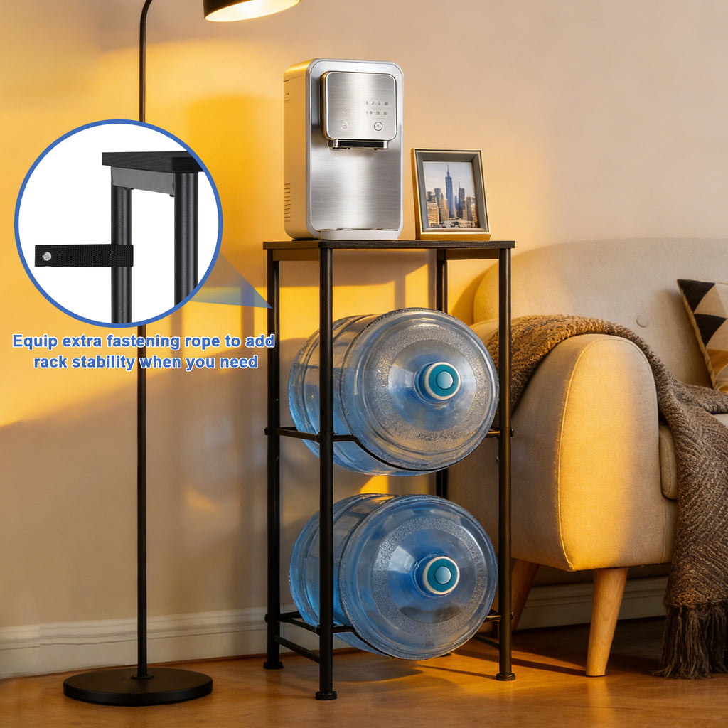 Water Jug Holder with Top Shelf - Heavy Duty 5 Gallon Water Bottle Dispenser Stand