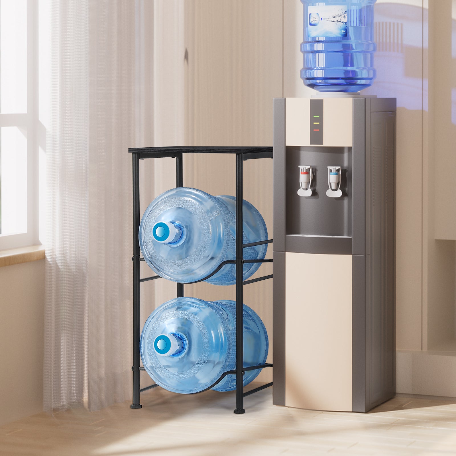 Water Jug Holder with Top Shelf - Heavy Duty 5 Gallon Water Bottle Dispenser Stand