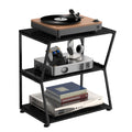 3-Tier Media Stand & Record Player Table - Industrial AV Audio Rack for DVD Players, Game Consoles & WiFi Routers, Stylish Living Room Organizer
