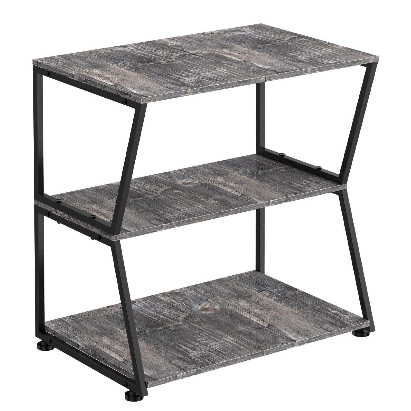 3-Tier Media Stand & Record Player Table - Industrial AV Audio Rack for DVD Players, Game Consoles & WiFi Routers, Stylish Living Room Organizer