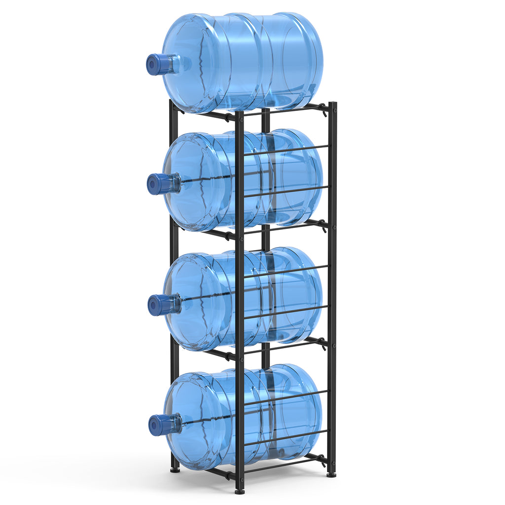 4-Tier 5 Gallon Water Jug Storage Rack - Vertical Heavy Duty Water Bottle Organizer Stand for Home, Office & Pantry, Easy Assembly
