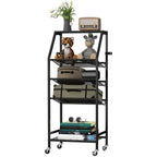 5-Tier Rolling Utility Cart with Storage Baskets - Versatile Home Organizer for Bathroom, Bedroom & Kids' Room, Multi-Purpose Mobile Shelf, Black